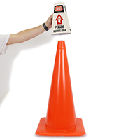 Danger Persons Working Above Cone Message Collar
