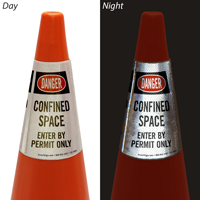 Confined Space Enter By Permit Only Cone Collar