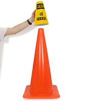 Caution Use Handrail Cone Message Collar