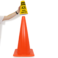 Caution Watch Your Step Cone Message Collar