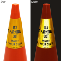 Icy Parking Lot Cone Message Collar