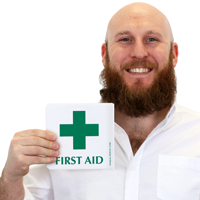 Projecting First Aid Sign