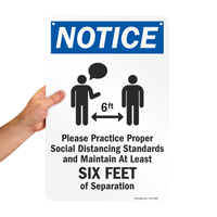 6 Feet Separation Social Distancing Sign