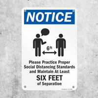 Maintain 6-Feet Distance Sign