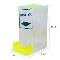 Compact earplug acrylic PPE dispenser