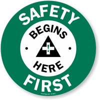 Adhesive First Aid Floor Sign~Emergency Response Floor Marker