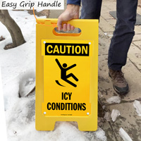 Icy caution sign