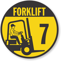 Floor label kit for forklift number 6