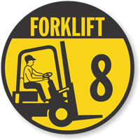 Forklift floor label kit for aisle 7