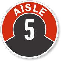 Aisle ID 5 Floor Sign