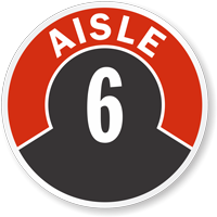 Aisle ID 6 Floor Sign