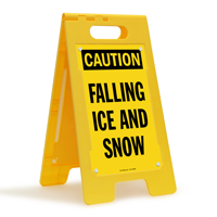 Falling Ice And Snow Caution Folding Sign