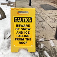 Beware of falling ice sign