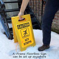 Icy steps sign