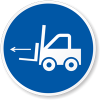 Forklift left caution floor sign