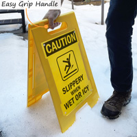 Caution icy floor sign
