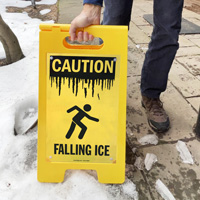 Caution falling ice sign