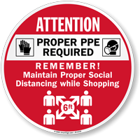 PPE and Social Distancing Reminder Signage