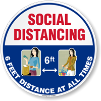 6ft Social Distancing Floor Sign