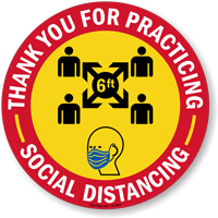 Social Distancing Appreciation Floor Sign