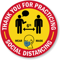 Social Distancing Thank You Floor Sign