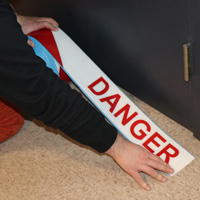 Superior Mark Floor Tape: Danger Warning