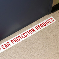 Floor Message Tape: Ear Protection Required