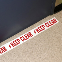 Superior Mark floor tape for electrical panel clearance