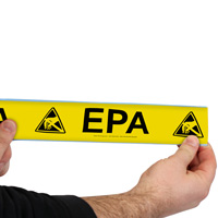 Yellow EPA Floor Message Tape with Icon