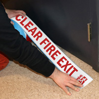 Floor Message Tape: Fire Exit Keep Clear
