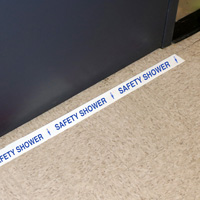 Superior Mark floor tape for safety shower clearance