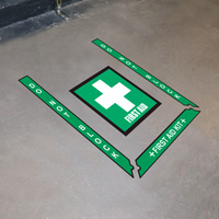 Do Not Block First Aid Floor Sign Kit