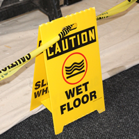 Caution Reversible Fold-Ups® Wet Floor Signs