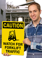 Watch For Forklift Traffic OSHA Caution Signs